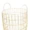Set of 2 Gold Iron Contemporary Storage Baskets, 17" x 11" x 11"